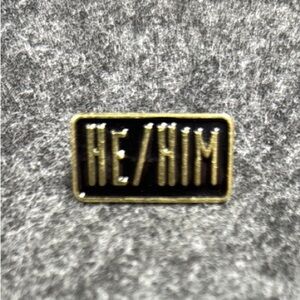 Gold and Black HE/HIM Pin